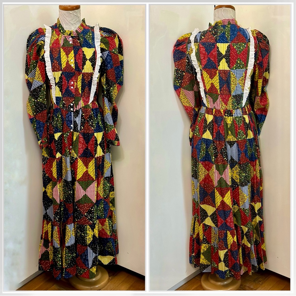 NWT DOEN Nicolette Countryside Patchwork Cotton Praire Maxi Dress sz M - Picture 8 of 15